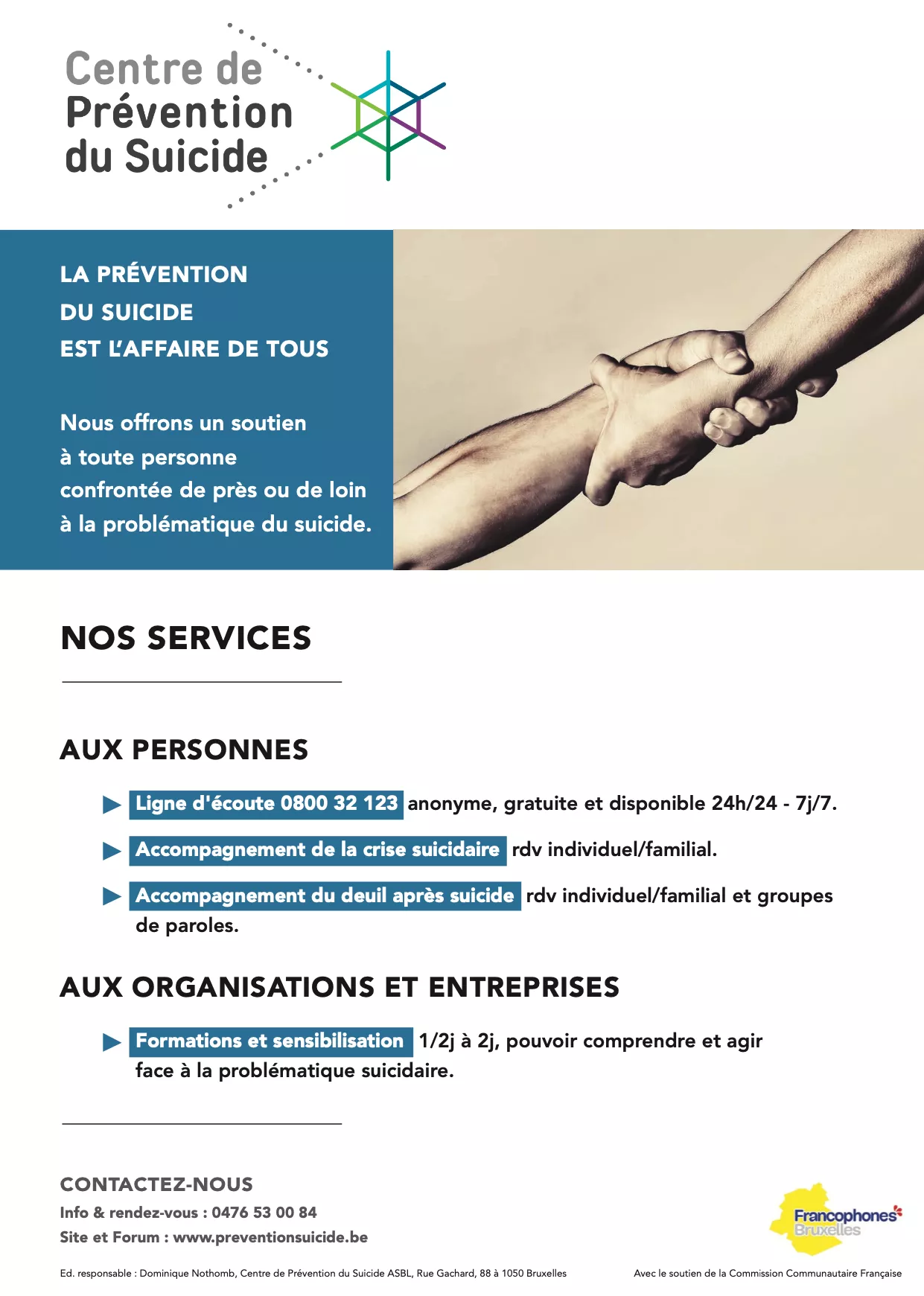 Affiche générale du Centre de Prévention du Suicide 