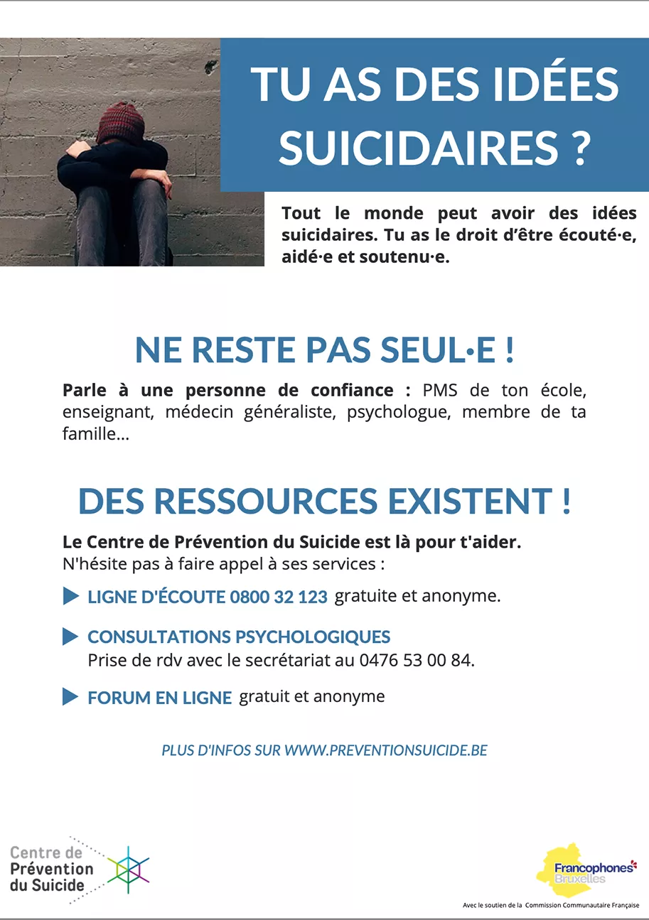 Affiche pour jeunes en crise suicidaire