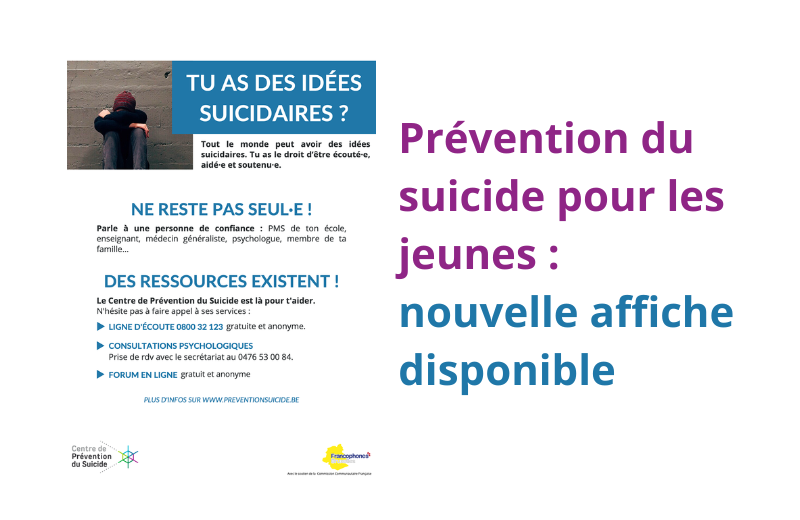 Prévention du suicide pour les jeunes : nouvelle affiche disponible